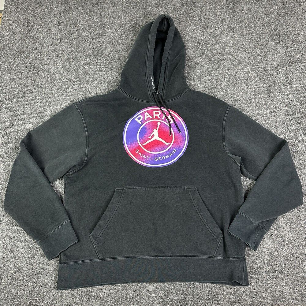 Nike Air Jordan X Paris Saint Germain Hoodie Mens Medium Black Jumpman Logo